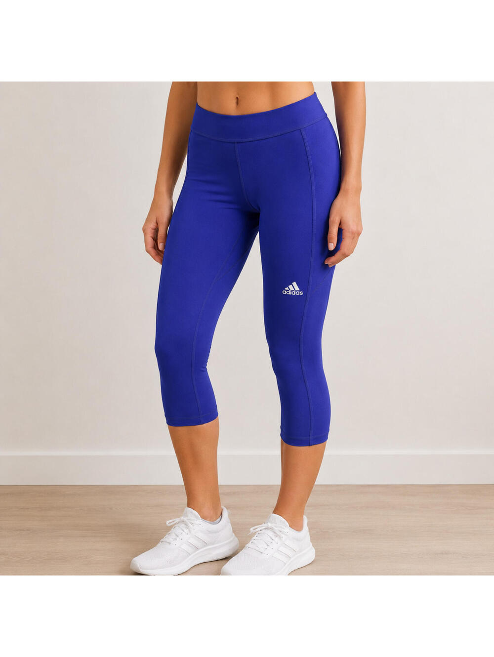 Adidas Climalite Techfit Compression Fitness Capri Tights Women Blue XL